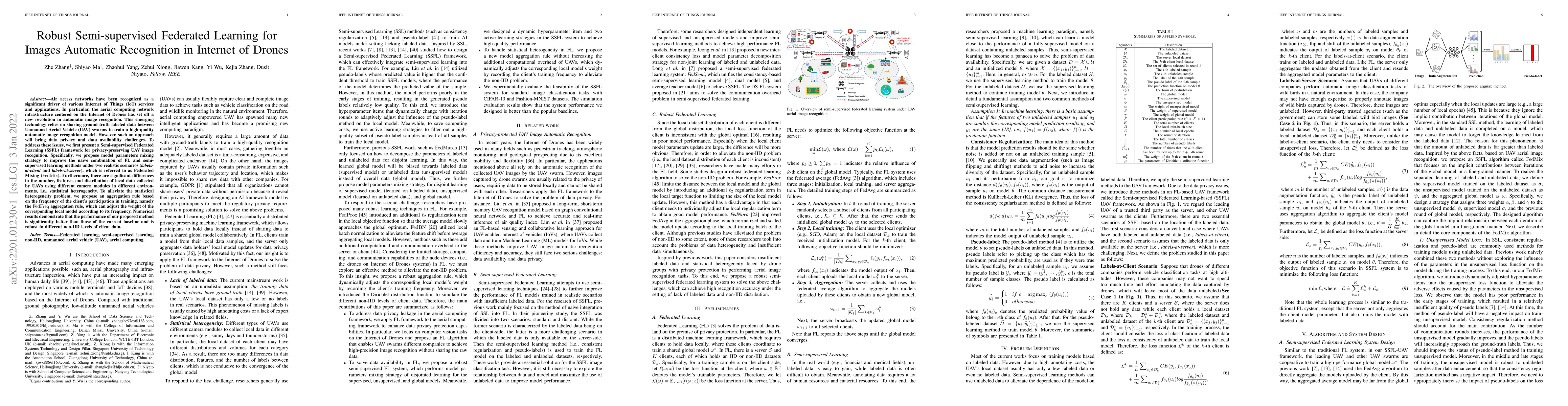 Thumbnail for Robust Semi-supervised Federated Learning for Images Automatic
  Recognition in Internet of Drones