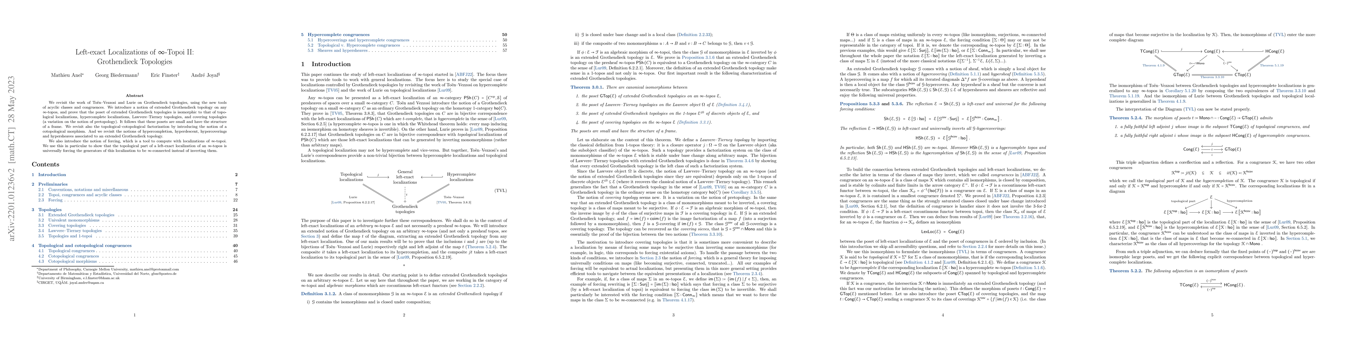 Thumbnail for Left-exact Localizations of $\infty$-Topoi II: Grothendieck Topologies