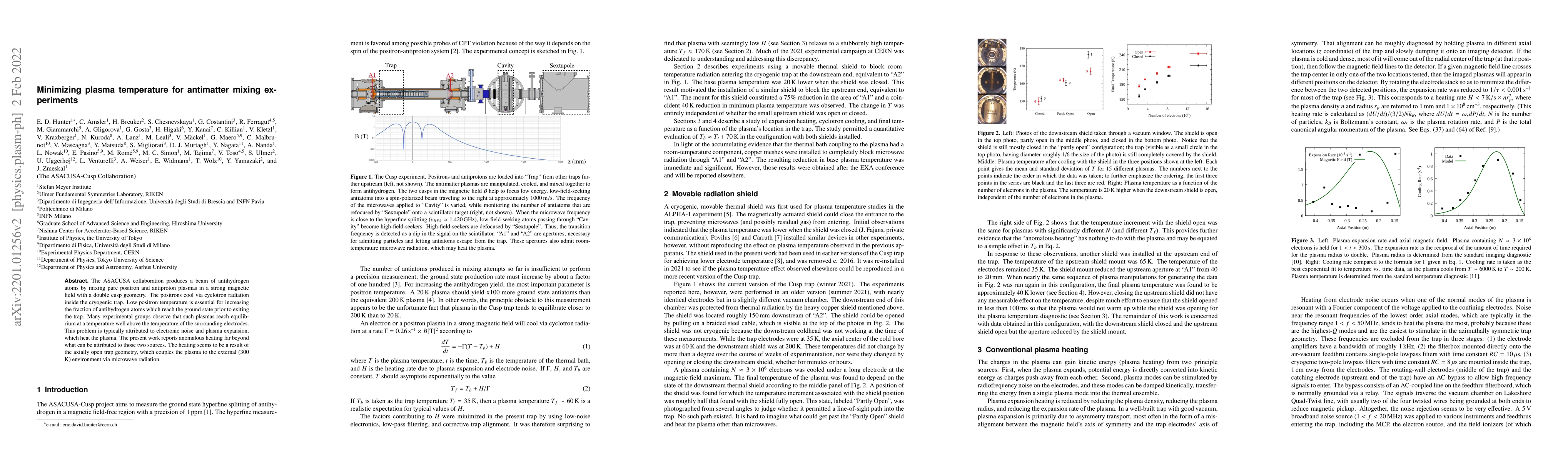 Thumbnail for Minimizing plasma temperature for antimatter mixing experiments