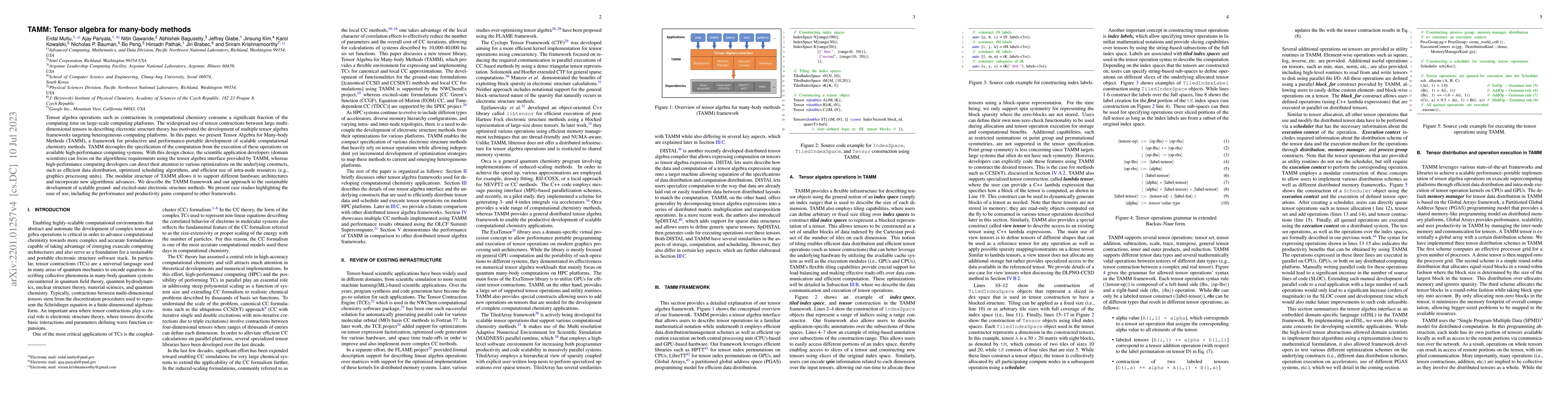 Thumbnail for TAMM: Tensor Algebra for Many-body Methods