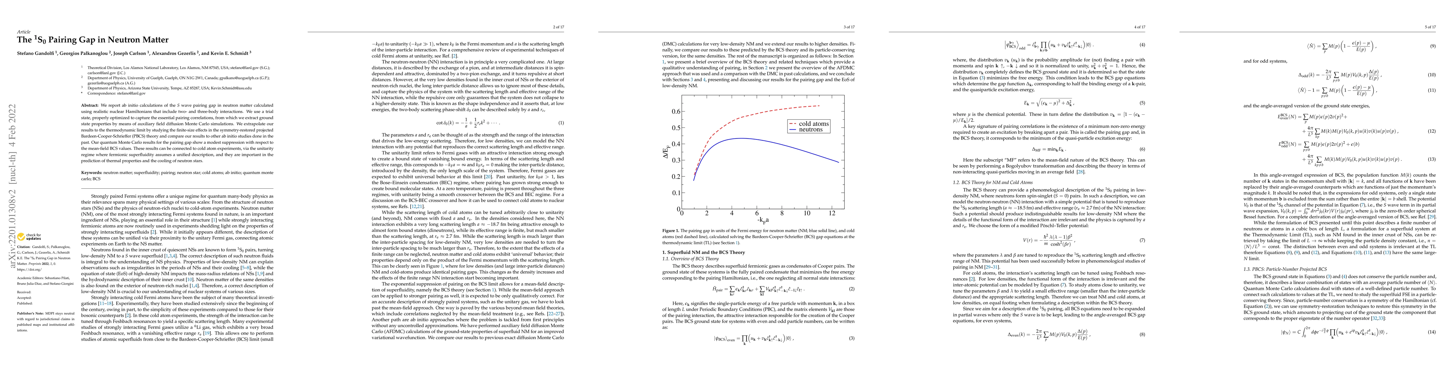 Thumbnail for The $^1$S$_0$ pairing gap in neutron matter