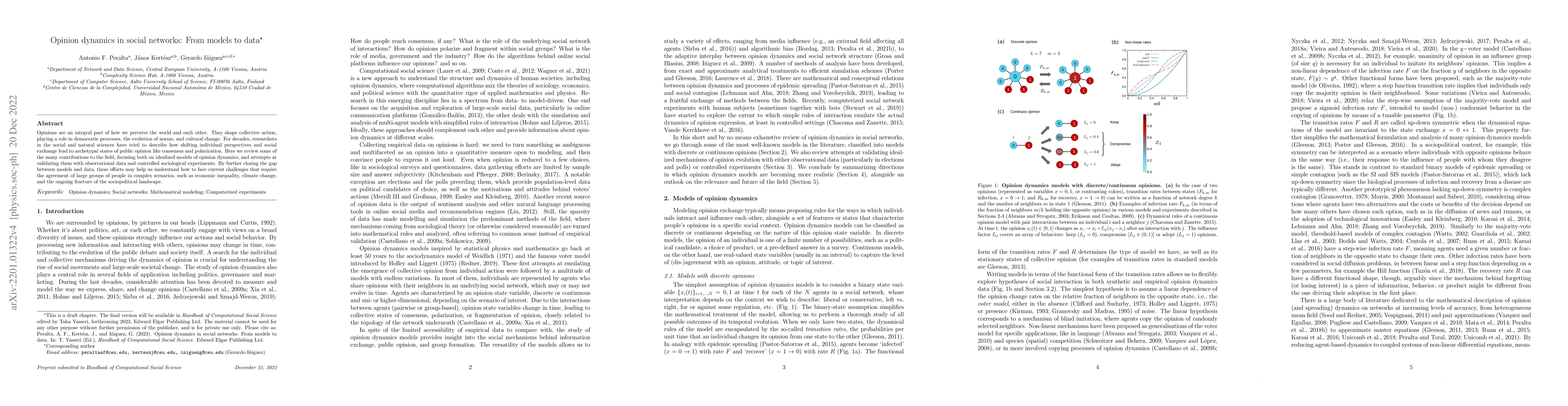 Thumbnail for Opinion dynamics in social networks: From models to data