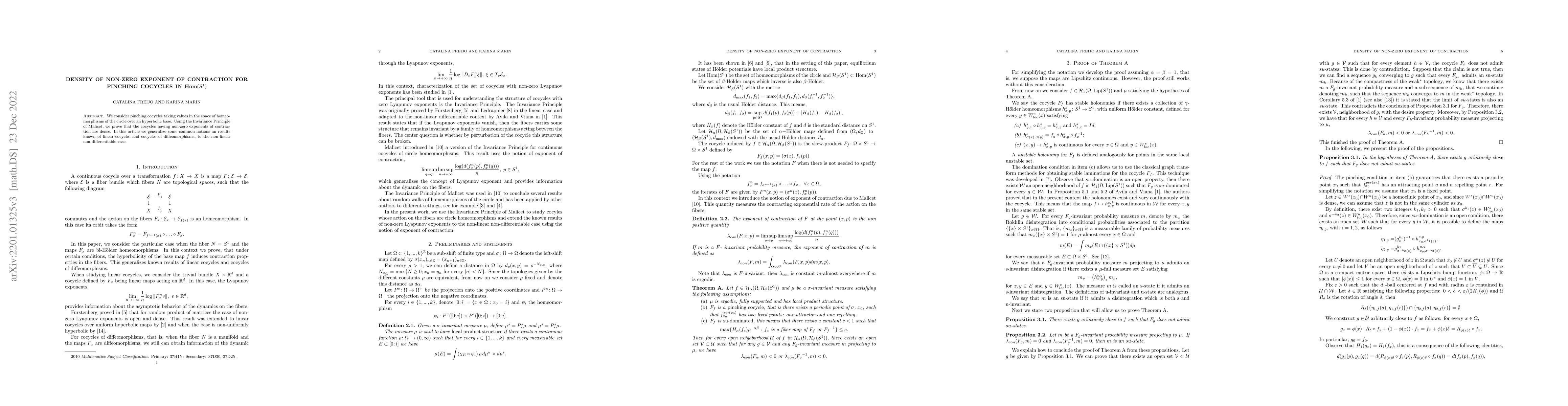 Thumbnail for Density of non-zero exponent of contraction for pinching cocycles on
  Hom(S^1)
