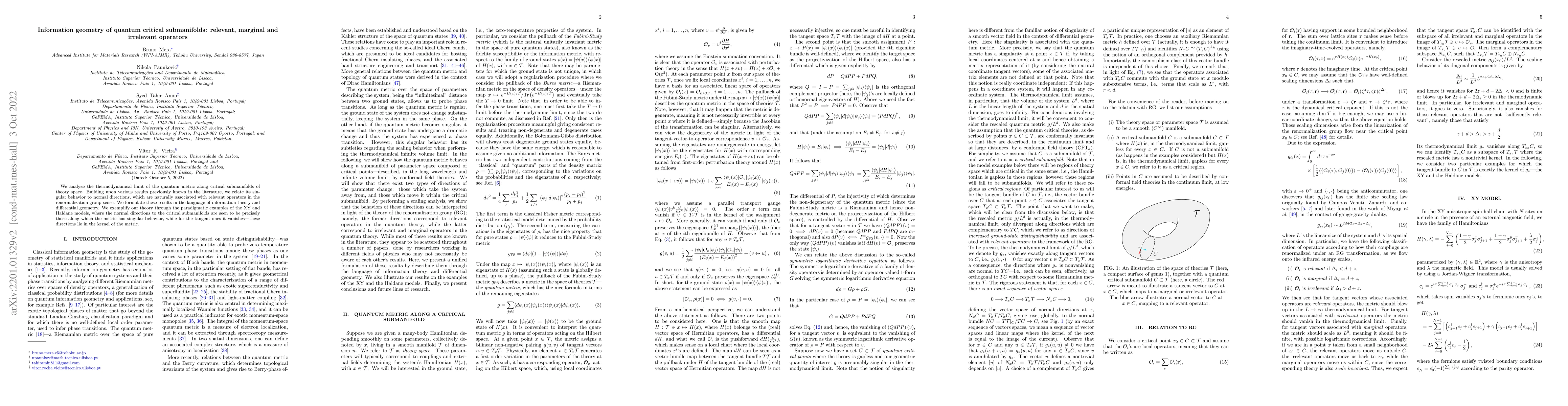 Thumbnail for Information geometry of quantum critical submanifolds: relevant,
  marginal and irrelevant operators