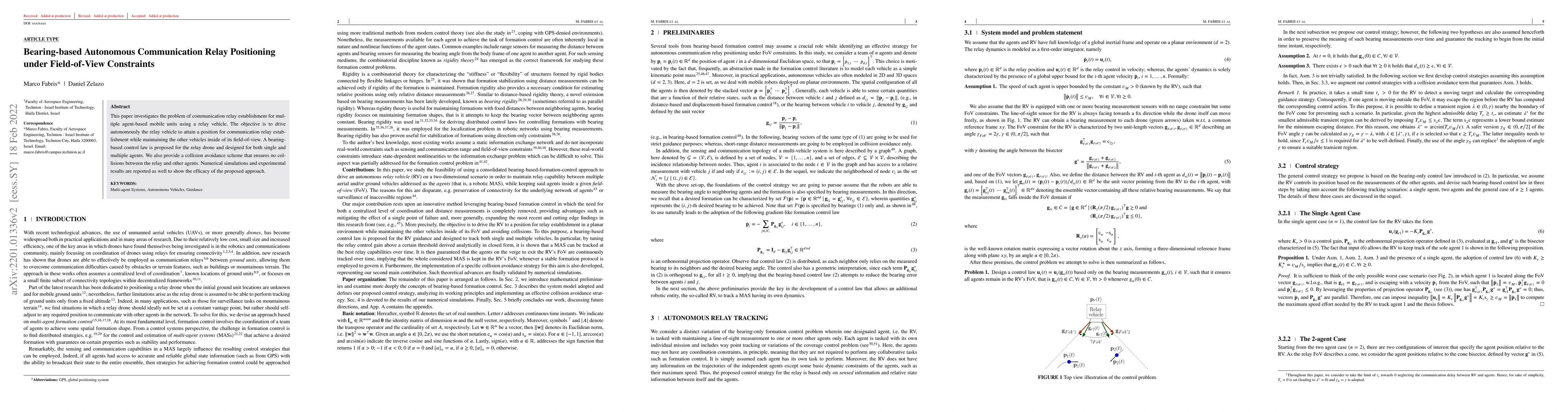 Thumbnail for Bearing-based Autonomous Communication Relay Positioning under
  Field-of-View Constraints