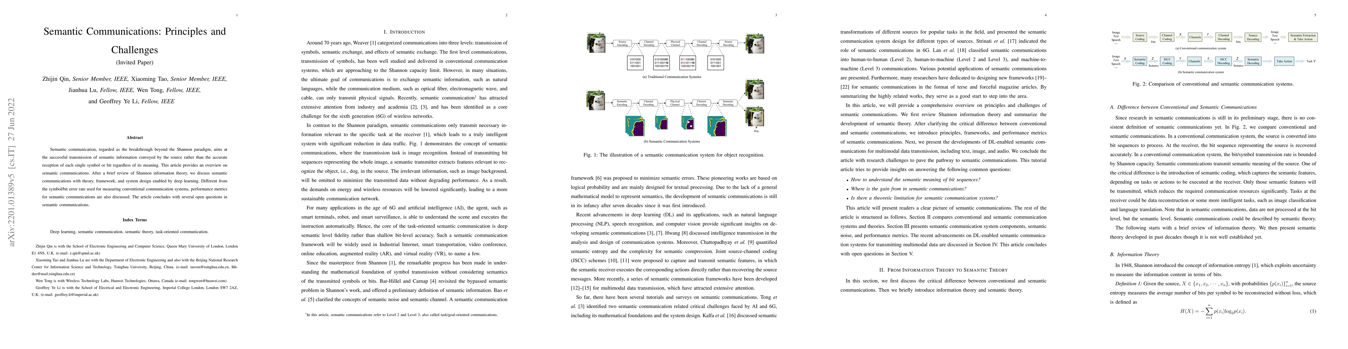 Thumbnail for Semantic Communications: Principles and Challenges