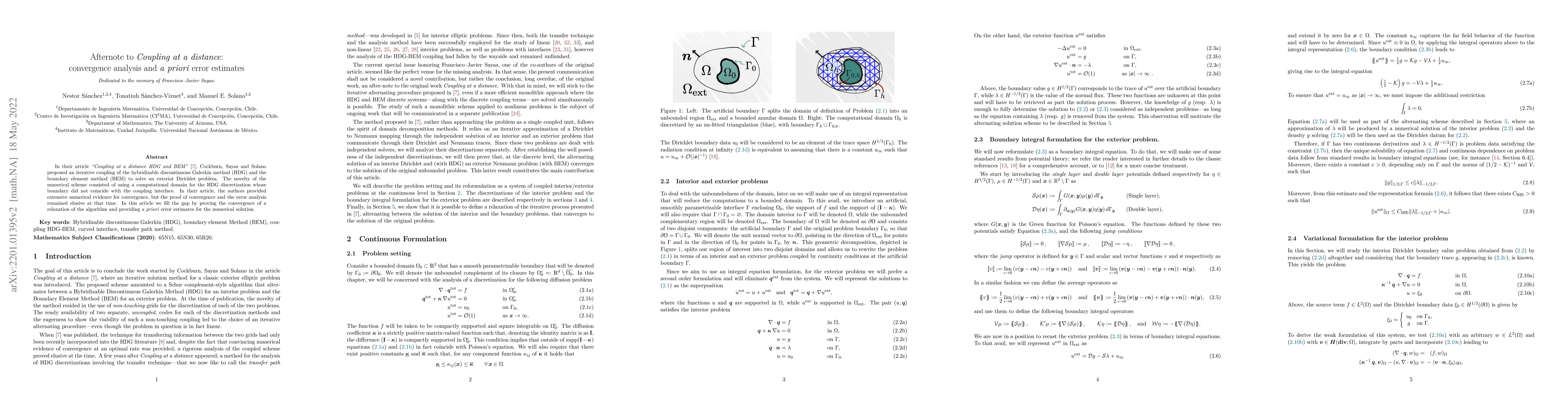 Thumbnail for Afternote to Coupling at a distance: convergence analysis and a priori
  error estimates