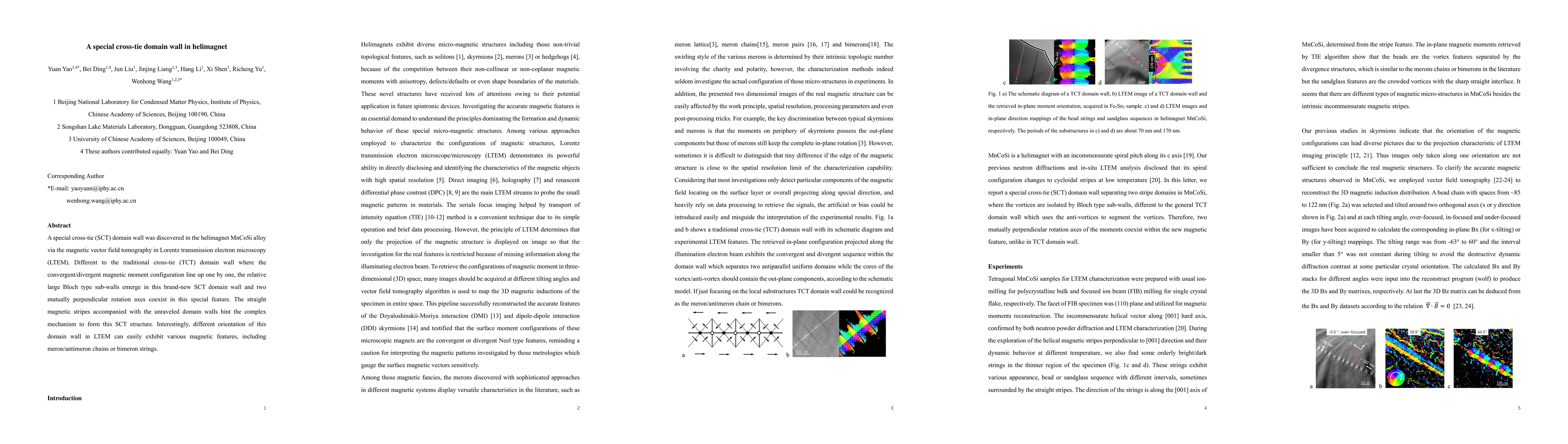 Thumbnail for A special cross-tie domain wall in helimagnet