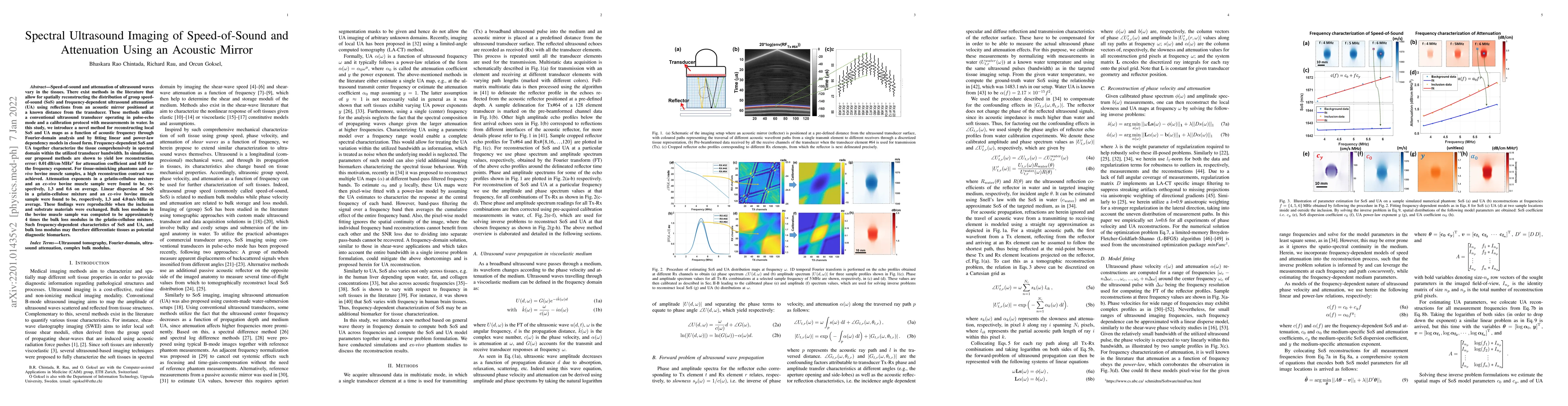 Thumbnail for Spectral Ultrasound Imaging of Speed-of-Sound and Attenuation Using an
  Acoustic Mirror