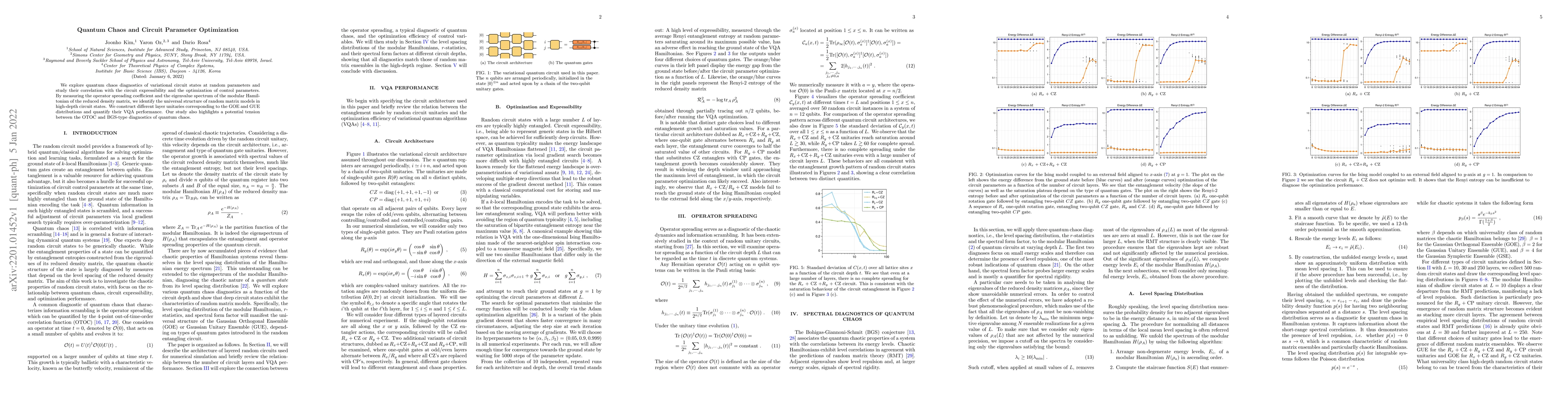 Thumbnail for Quantum Chaos and Circuit Parameter Optimization