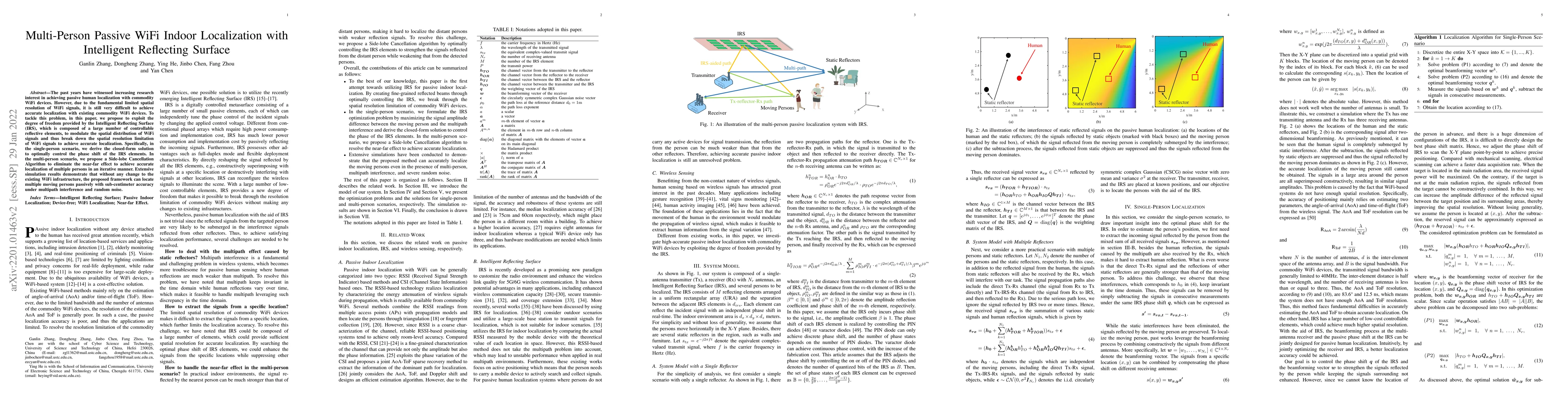 Thumbnail for Multi-Person Passive WiFi Indoor Localization with Intelligent
  Reflecting Surface