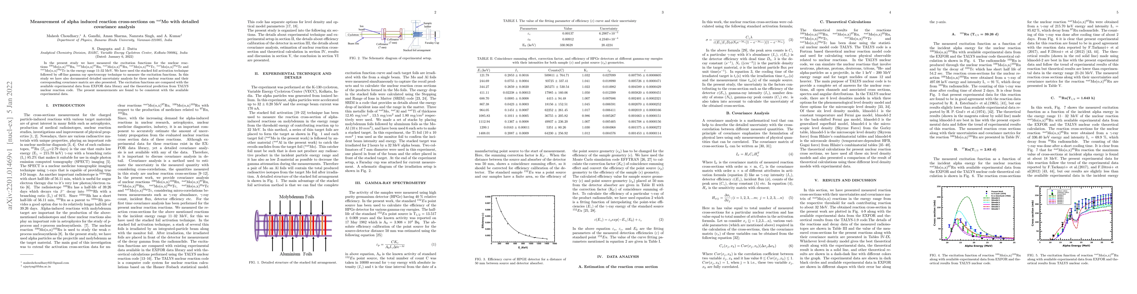 Thumbnail for Measurement of alpha induced reaction cross-sections on $^{nat}$Mo with
  detailed covariance analysis