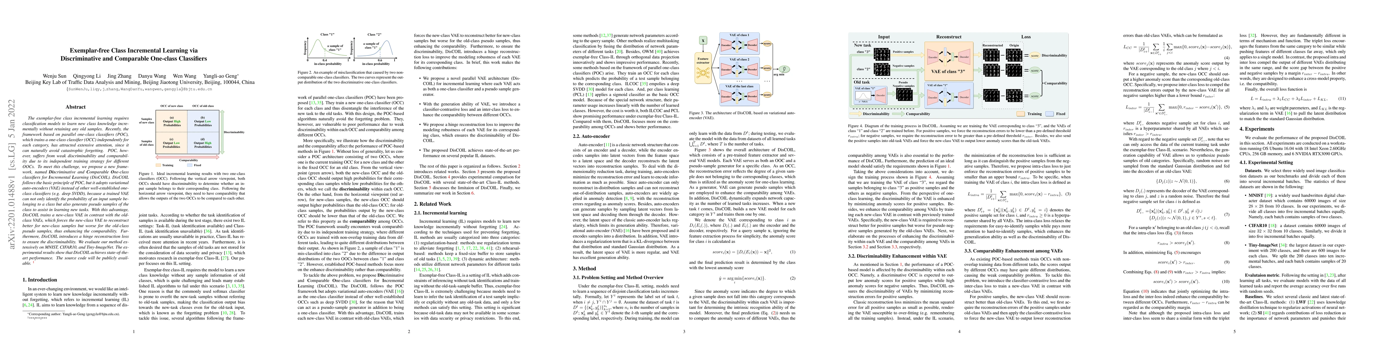Thumbnail for Exemplar-free Class Incremental Learning via Discriminative and
  Comparable One-class Classifiers