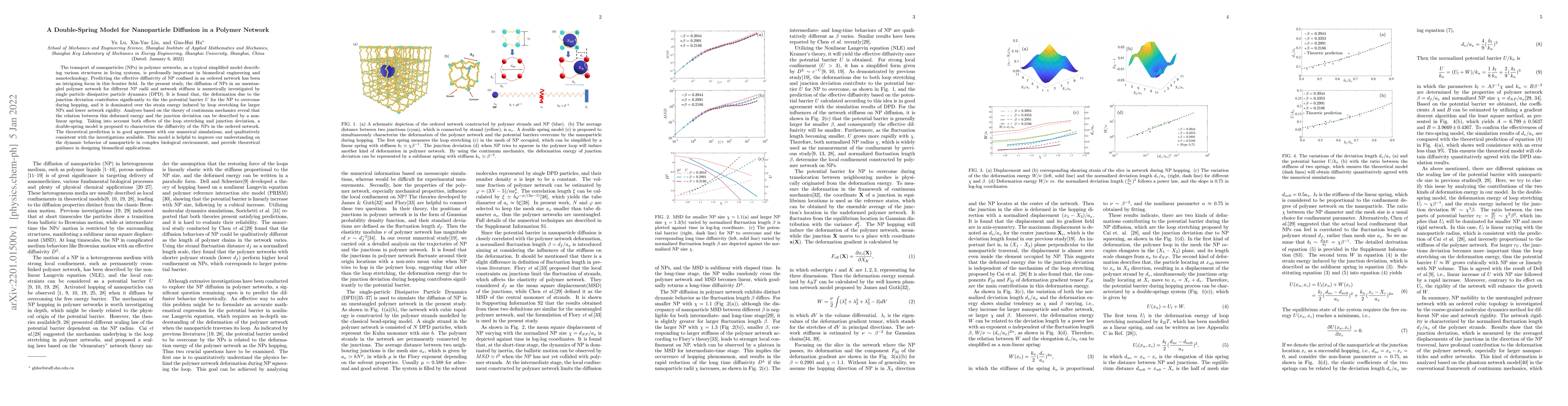 Thumbnail for A Double-Spring Model for Nanoparticle Diffusion in a Polymer Network