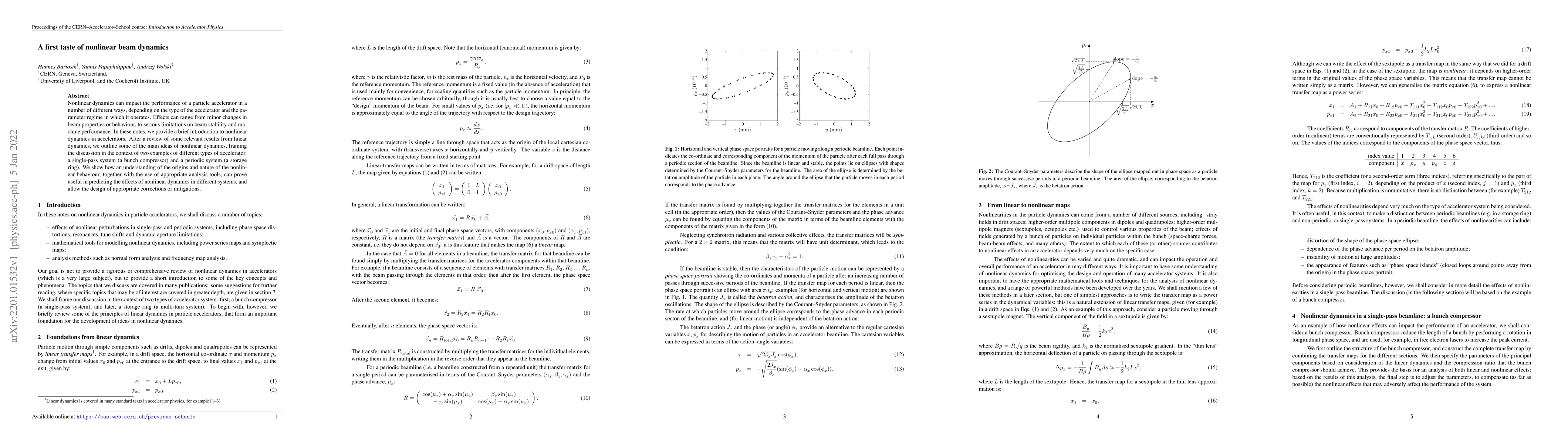 Thumbnail for A first taste of nonlinear beam dynamics
