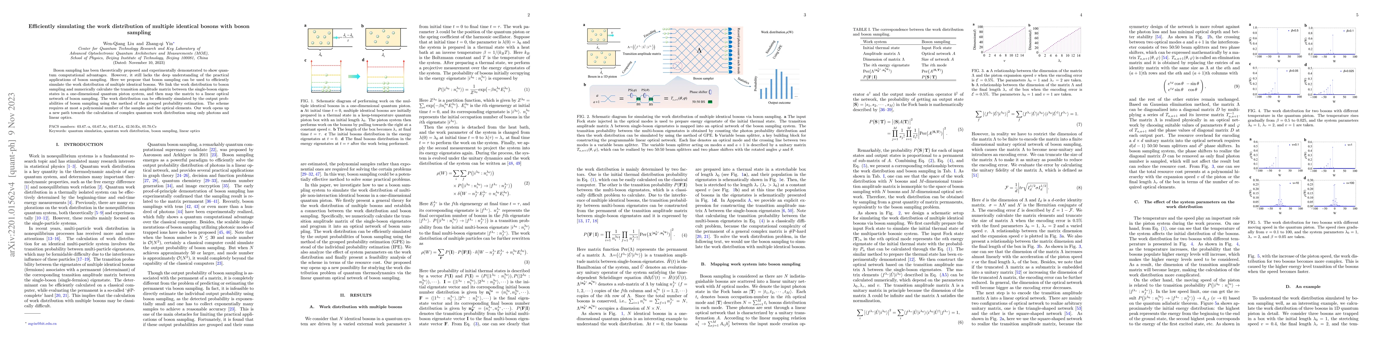 Thumbnail for Efficiently simulating the work distribution of multiple identical
  bosons with boson sampling