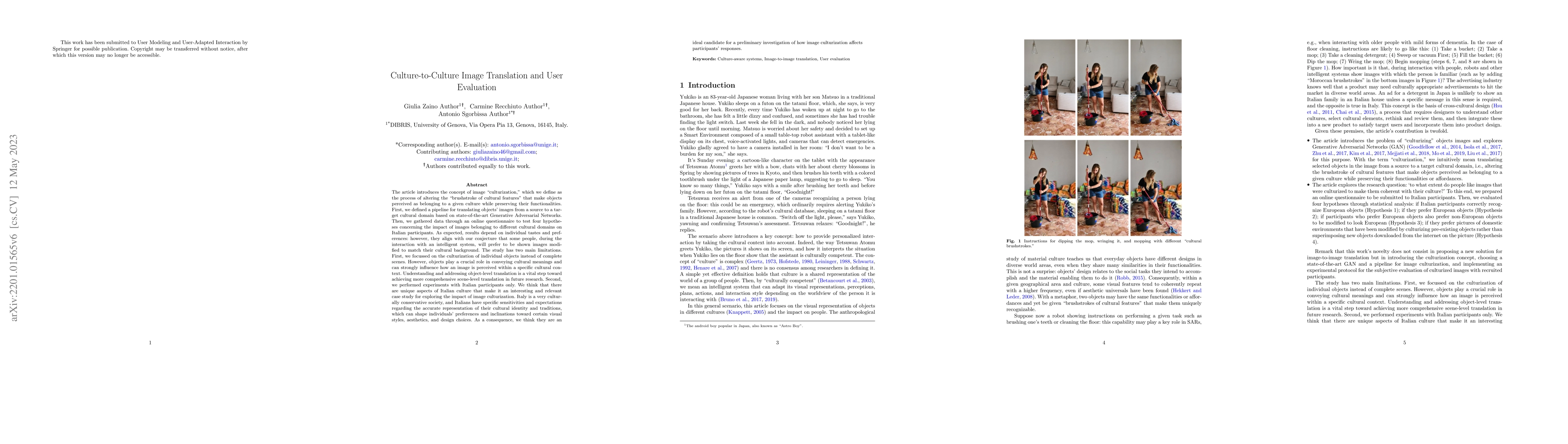 Thumbnail for Culture-to-Culture Image Translation and User Evaluation