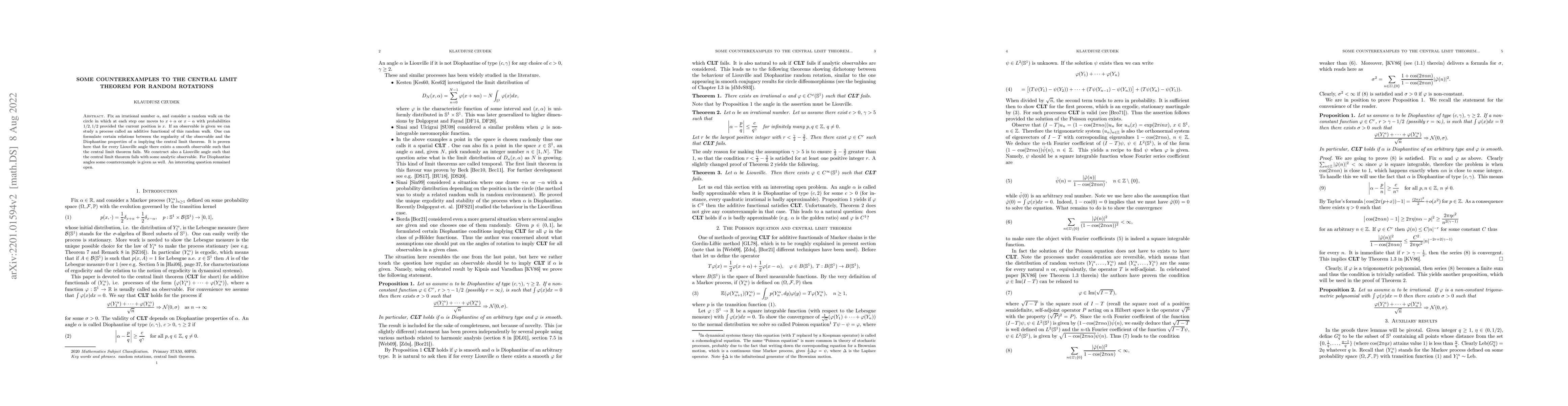 Thumbnail for Some counterexamples to the central limit theorem for random rotations