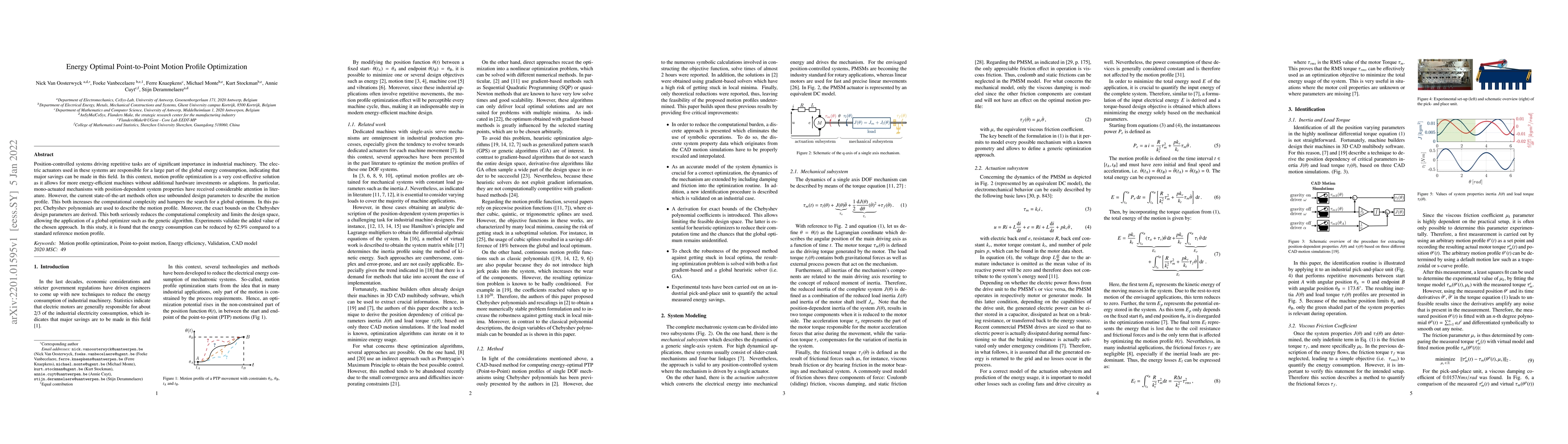 Thumbnail for Energy Optimal Point-to-Point Motion Profile Optimization