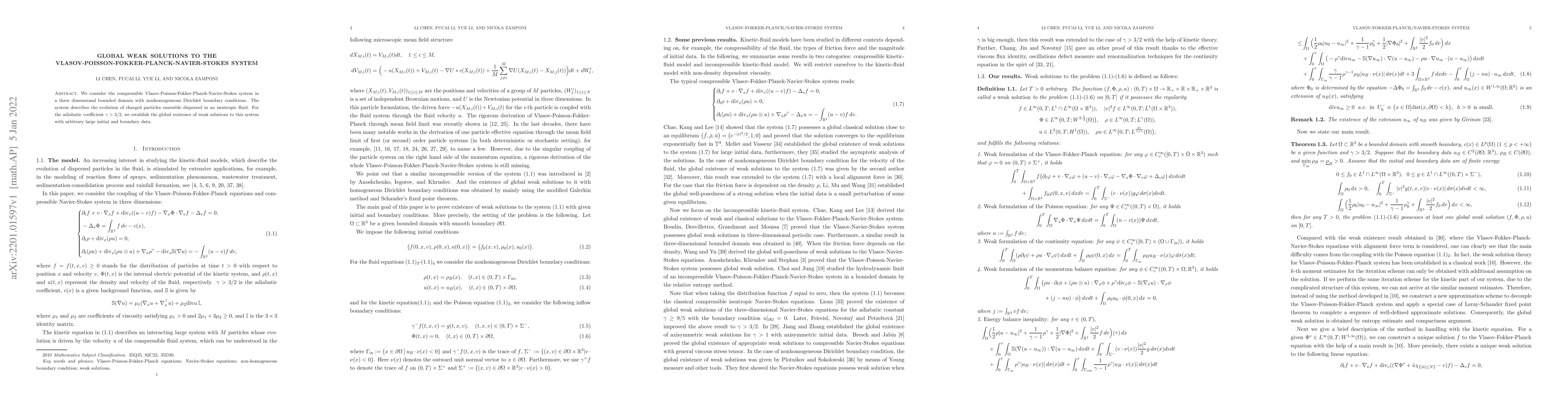 Thumbnail for Global weak solutions to the Vlasov-Poisson-Fokker-Planck-Navier-Stokes
  system
