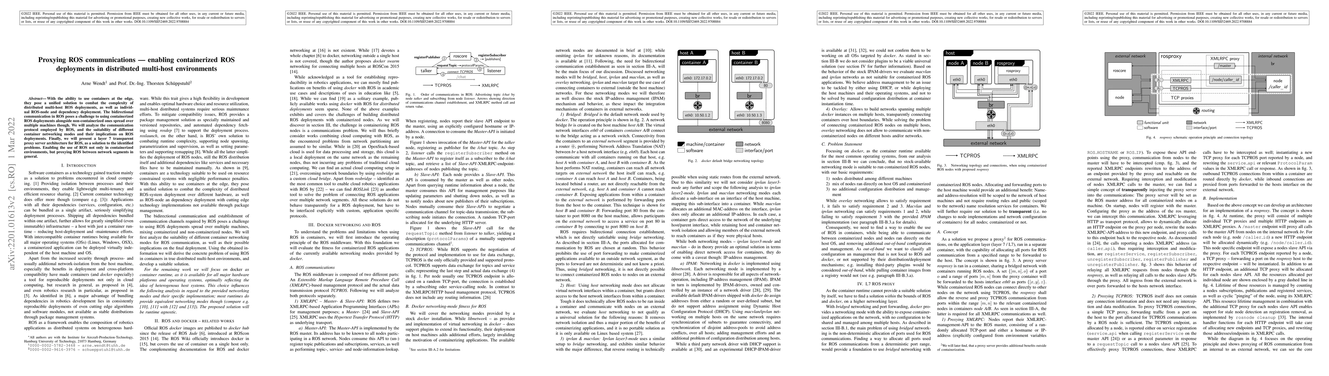 Thumbnail for Proxying ROS communications -- enabling containerized ROS deployments in
  distributed multi-host environments