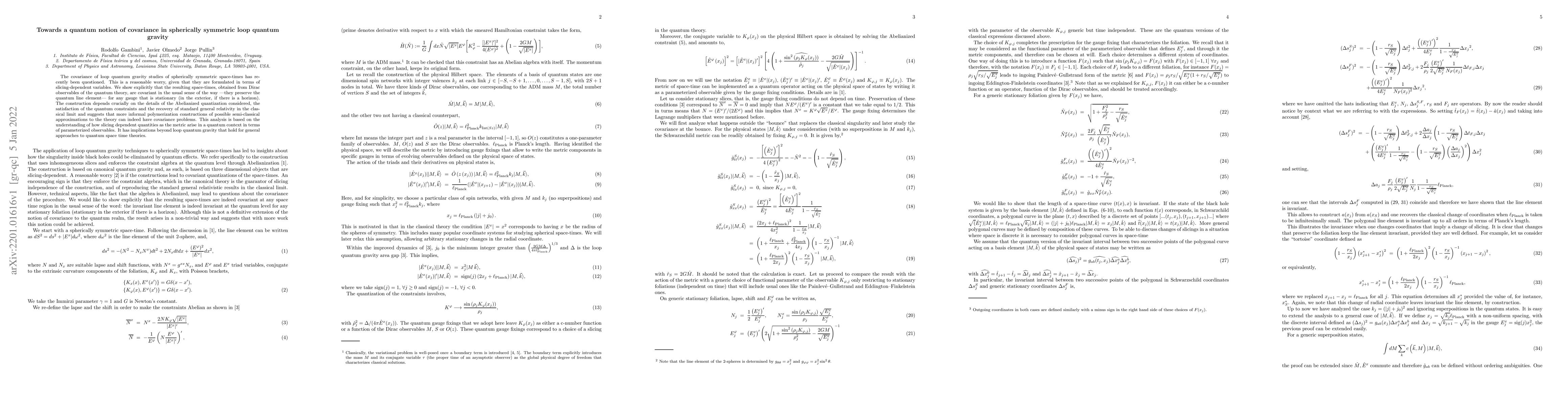Thumbnail for Towards a quantum notion of covariance in spherically symmetric loop
  quantum gravity