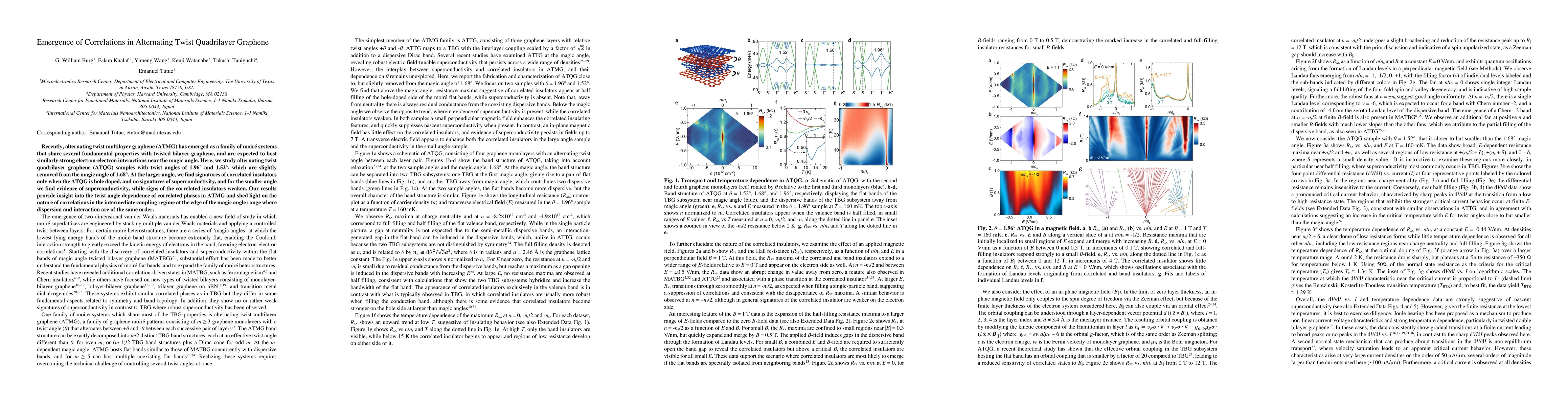Thumbnail for Emergence of Correlations in Alternating Twist Quadrilayer Graphene