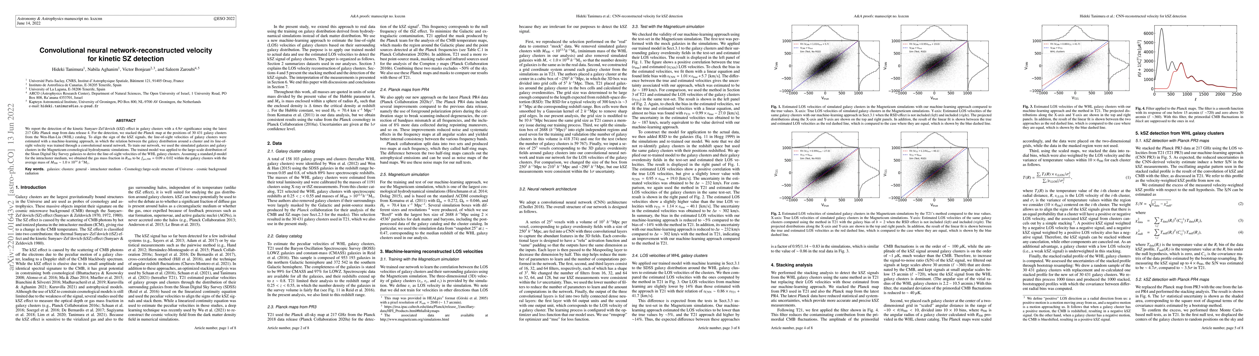 Thumbnail for Convolutional Neural Network-reconstructed velocity for kinetic SZ
  detection