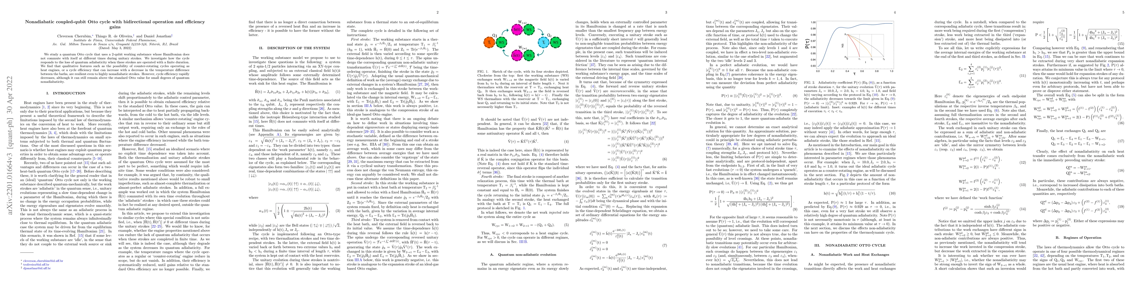 Thumbnail for Nonadiabatic coupled-qubit Otto cycle with bidirectional operation and
  efficiency gains