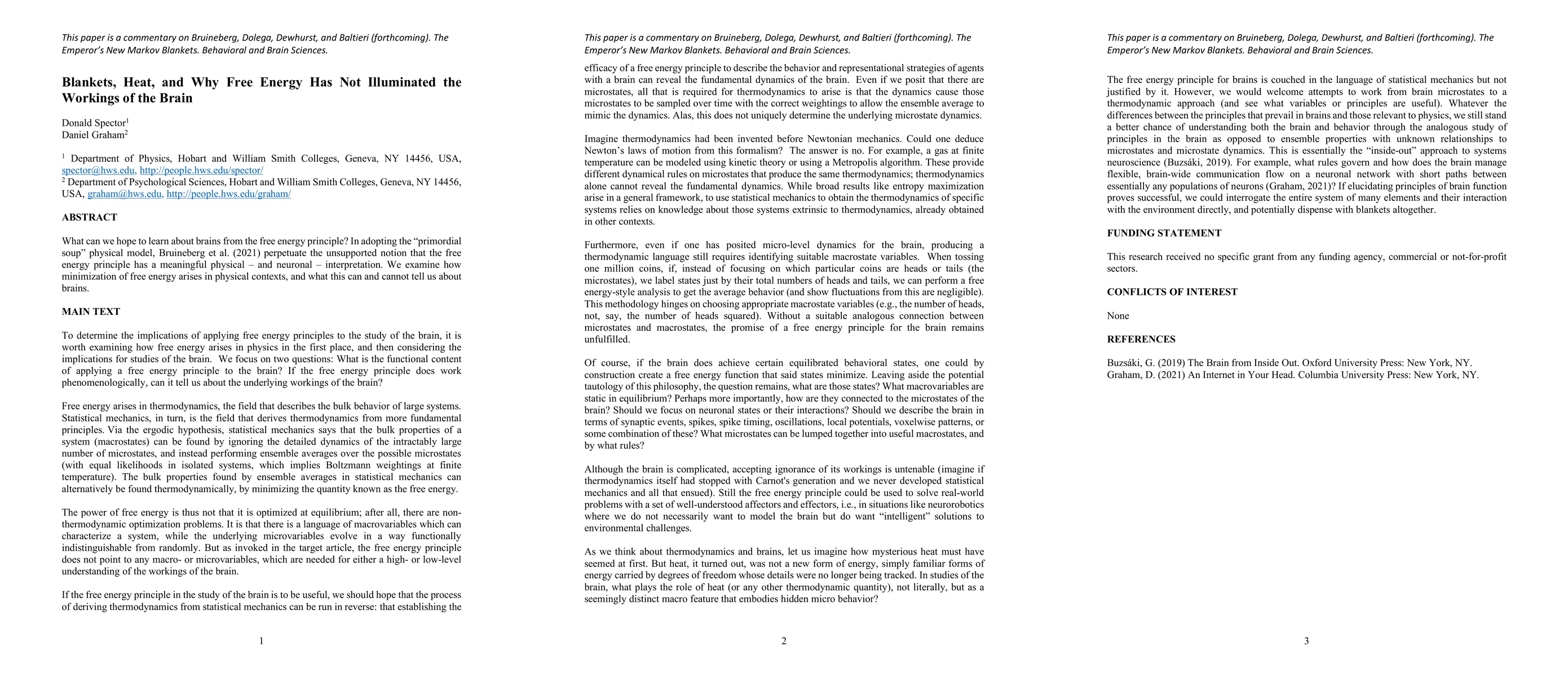 Thumbnail for Blankets, Heat, and Why Free Energy Has Not Illuminated the Workings of
  the Brain