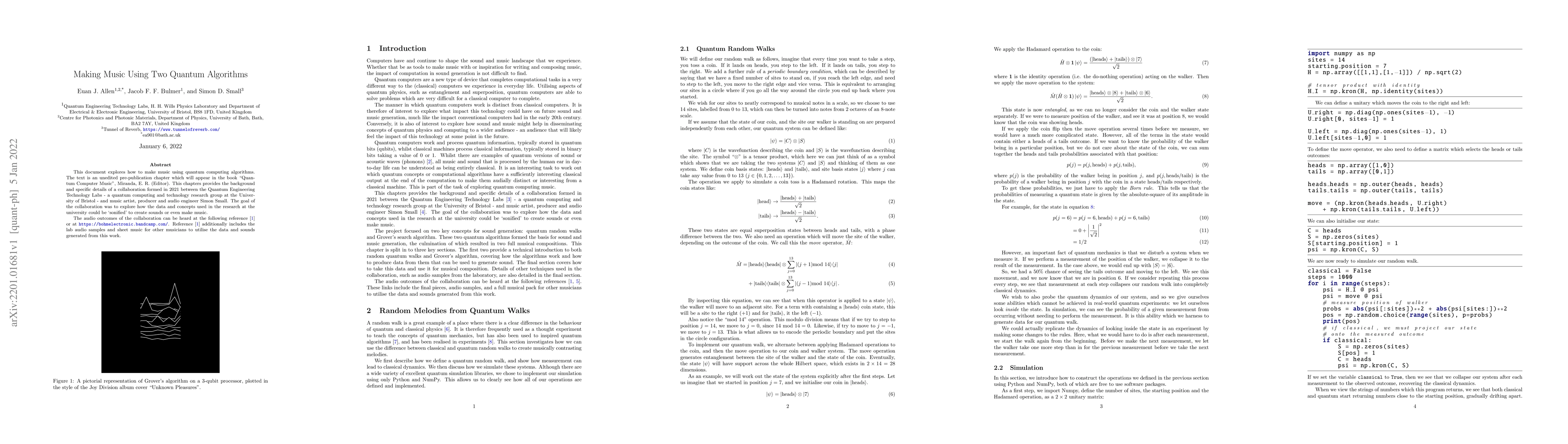 Thumbnail for Making Music Using Two Quantum Algorithms