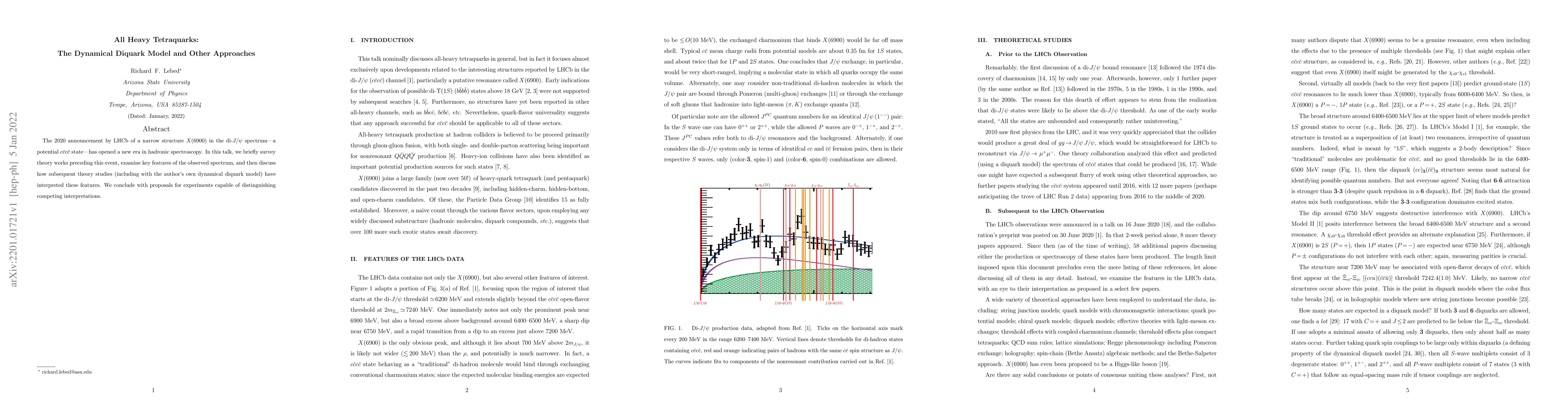 Thumbnail for All Heavy Tetraquarks: The Dynamical Diquark Model and Other Approaches
