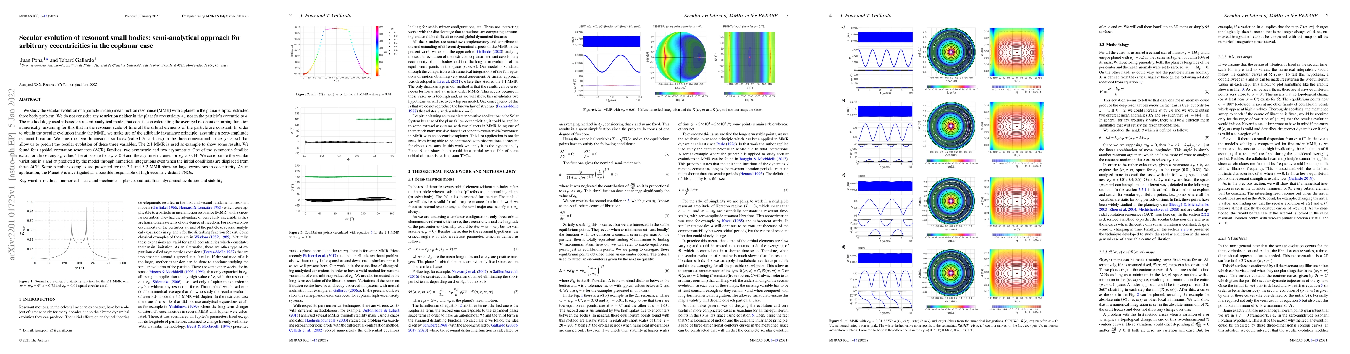 Thumbnail for Secular evolution of resonant small bodies: semi-analytical approach for
  arbitrary eccentricities in the coplanar case