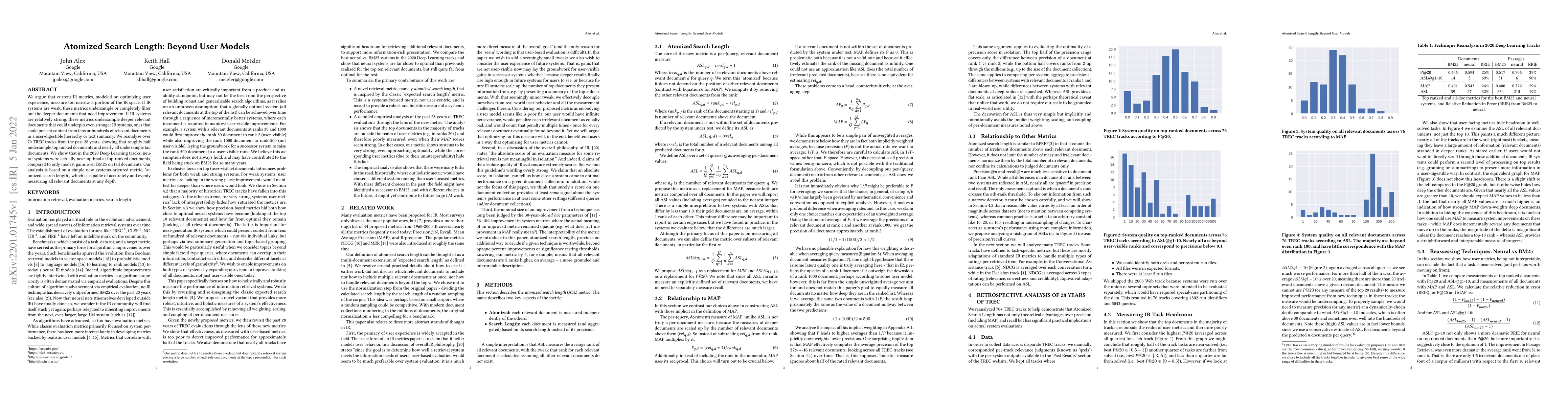 Thumbnail for Atomized Search Length: Beyond User Models