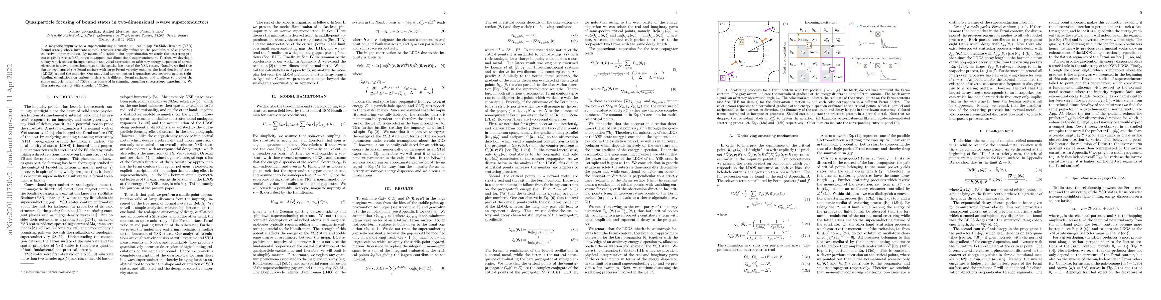Thumbnail for Quasiparticle focusing of bound states in two-dimensional $s$-wave
  superconductors