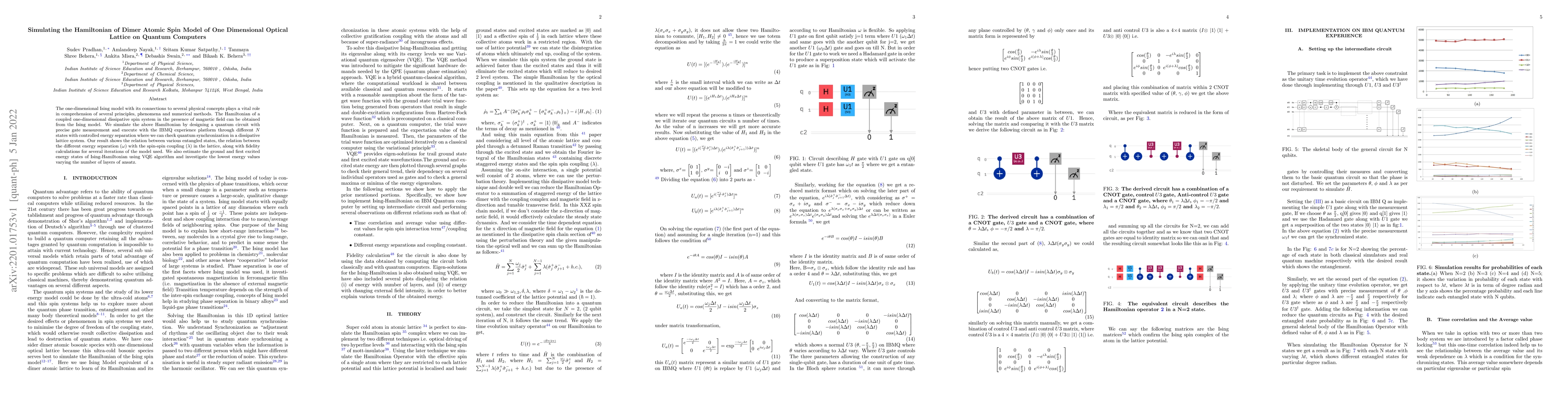 Thumbnail for Simulating the Hamiltonian of Dimer Atomic Spin Model of One Dimensional
  Optical Lattice on Quantum Computers