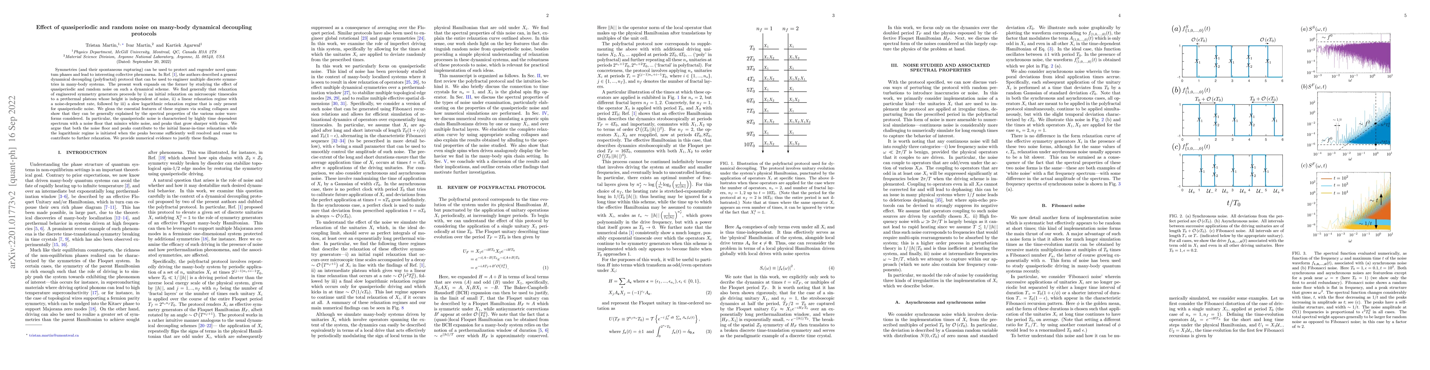Thumbnail for Effect of quasiperiodic and random noise on many-body dynamical
  decoupling protocols