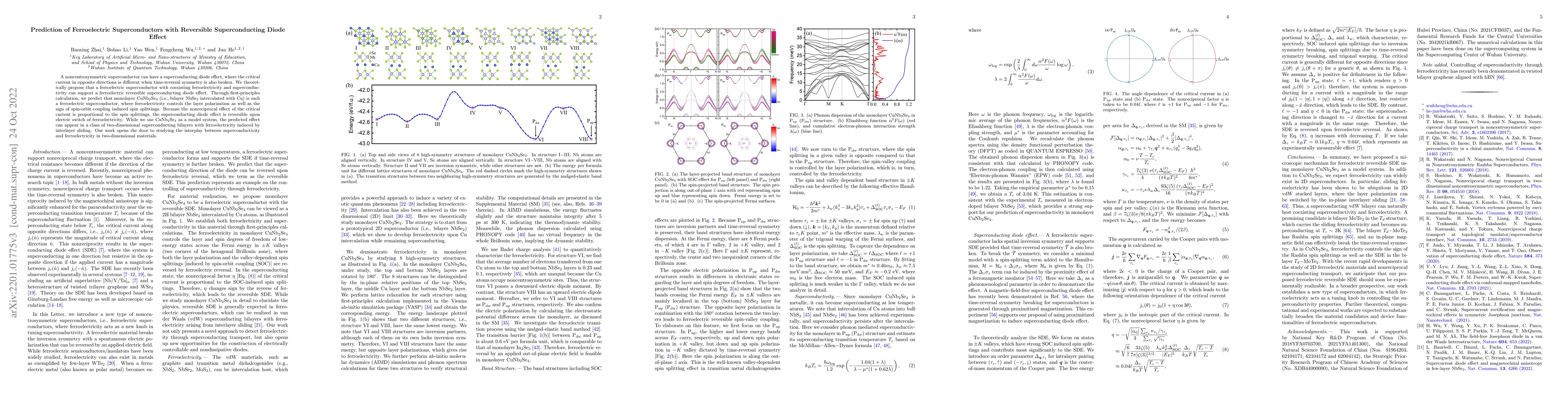 Thumbnail for Prediction of ferroelectric superconductors with reversible
  superconducting diode effect