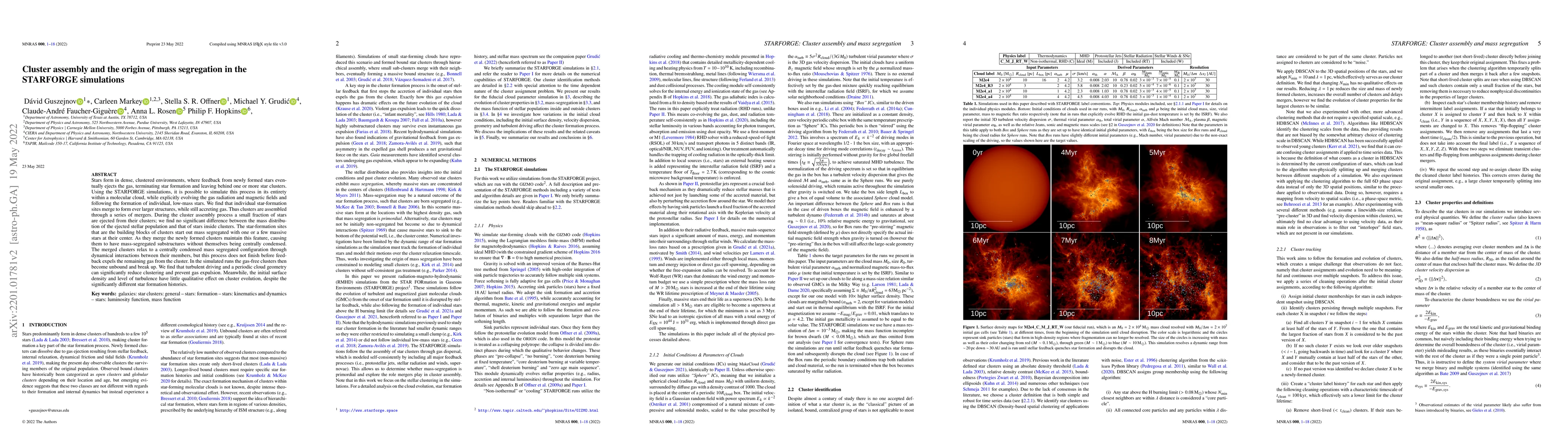 Thumbnail for Cluster assembly and the origin of mass segregation in the STARFORGE
  simulations
