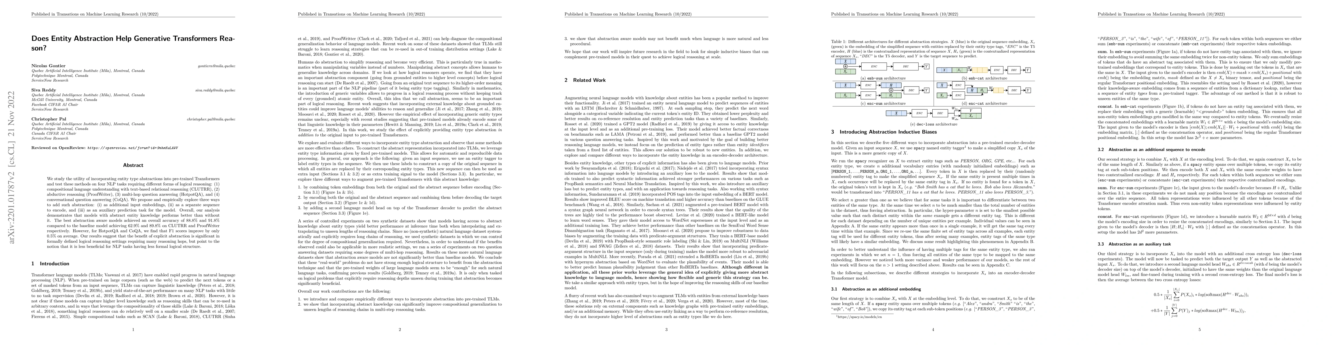 Thumbnail for Does Entity Abstraction Help Generative Transformers Reason?