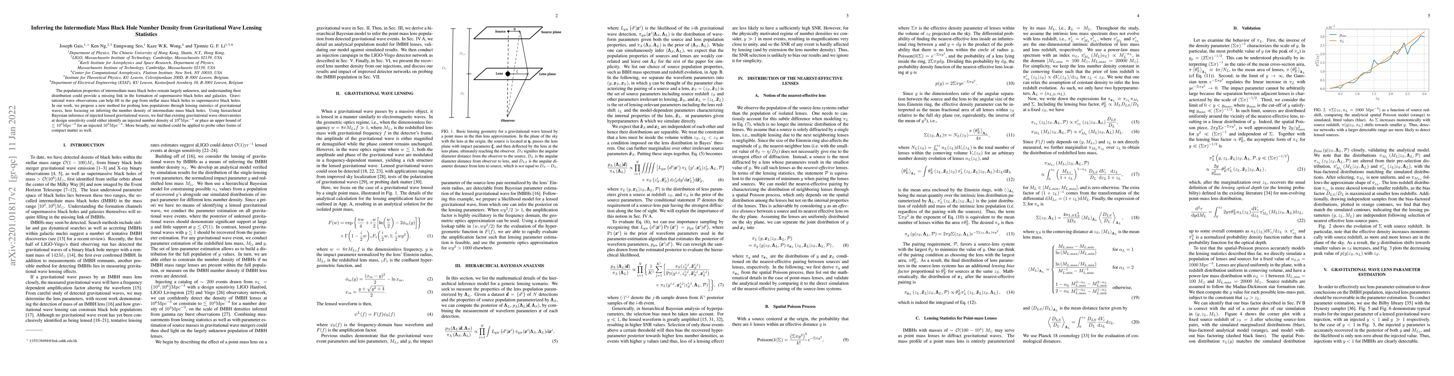 Thumbnail for Inferring the Intermediate Mass Black Hole Number Density from
  Gravitational Wave Lensing Statistics