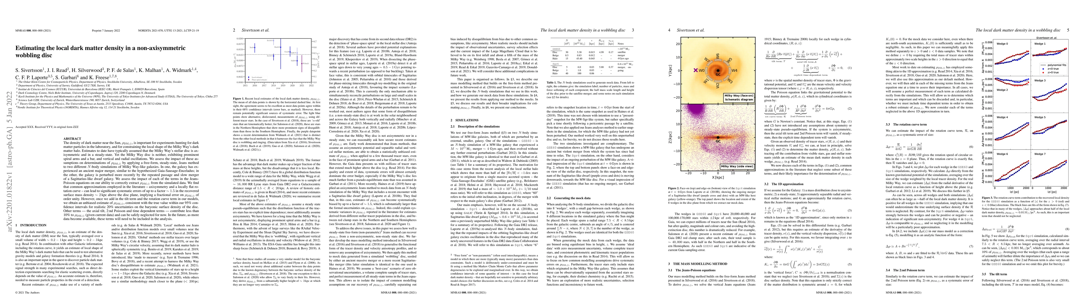 Thumbnail for Estimating the local dark matter density in a non-axisymmetric wobbling
  disc
