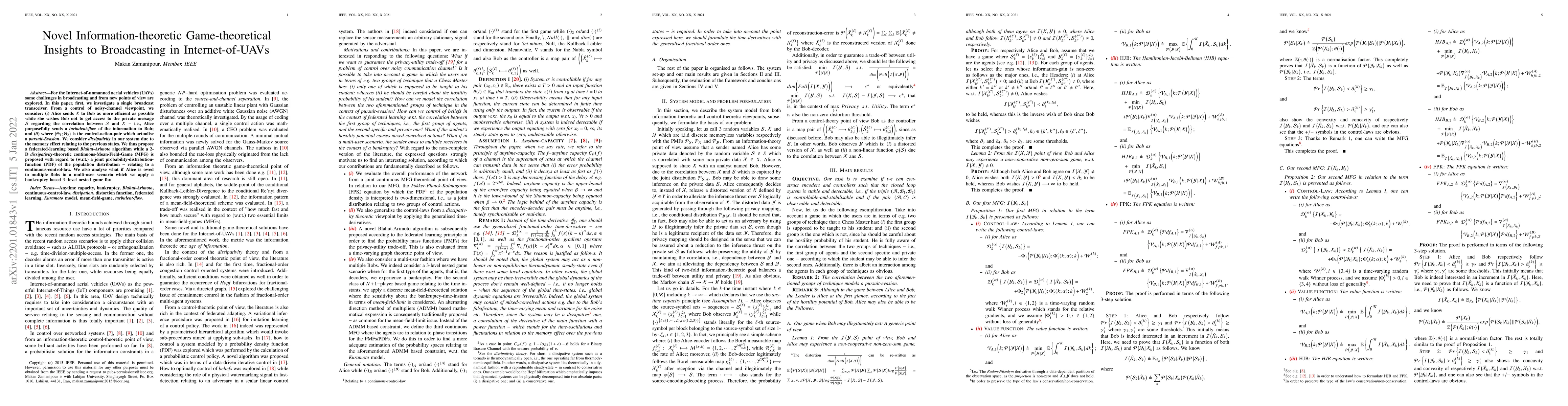 Thumbnail for Novel Information-theoretic Game-theoretical Insights to Broadcasting in
  Internet-of-UAVs