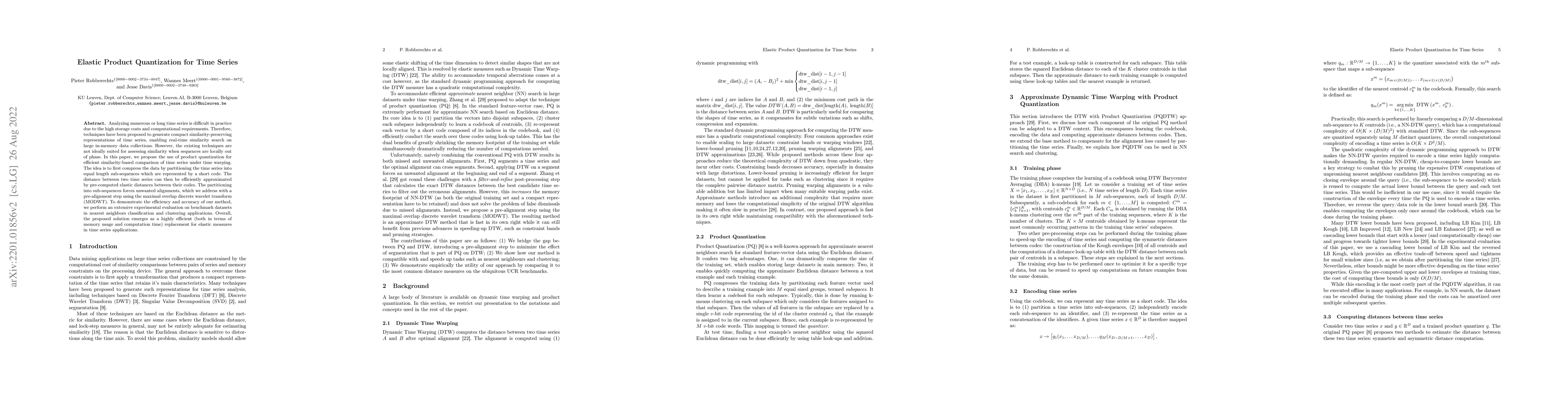 Thumbnail for Elastic Product Quantization for Time Series