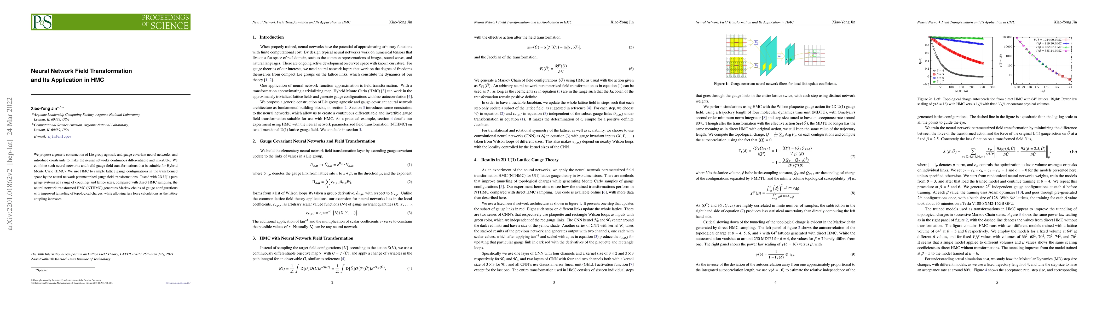 Thumbnail for Neural Network Field Transformation and Its Application in HMC