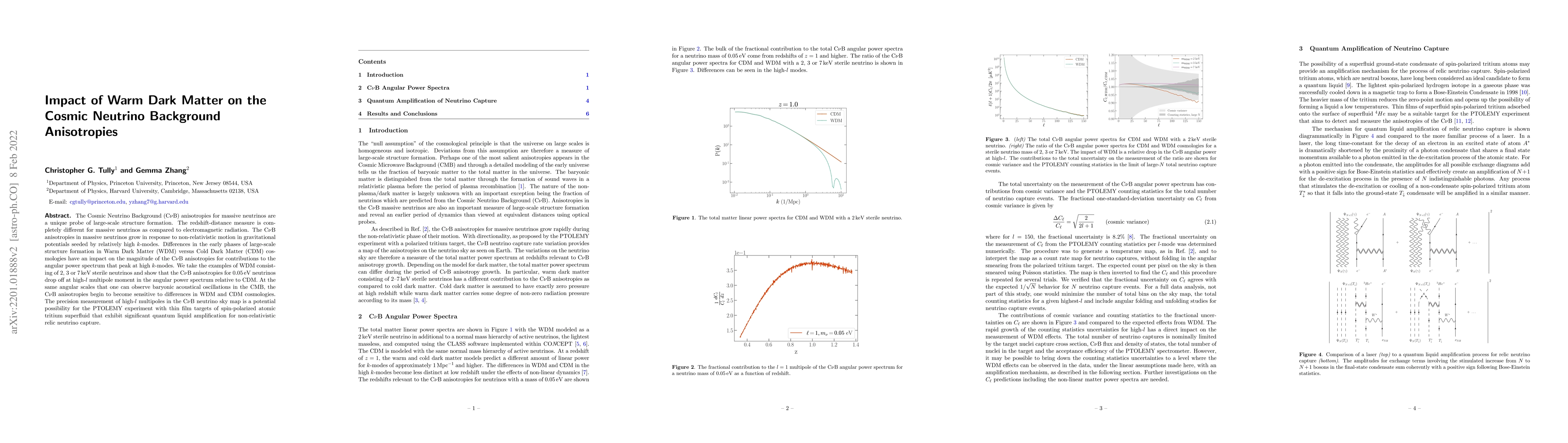 Thumbnail for Impact of Warm Dark Matter on the Cosmic Neutrino Background
  Anisotropies