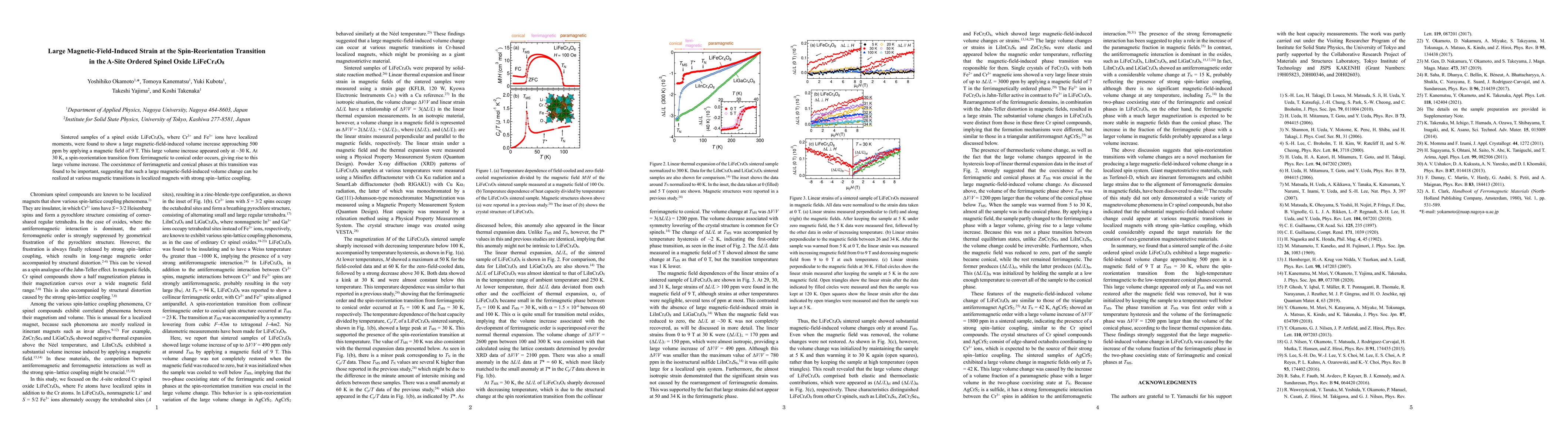 Thumbnail for Large Magnetic-Field-Induced Strain at the Spin-Reorientation Transition
  in the A-Site Ordered Spinel Oxide LiFeCr4O8