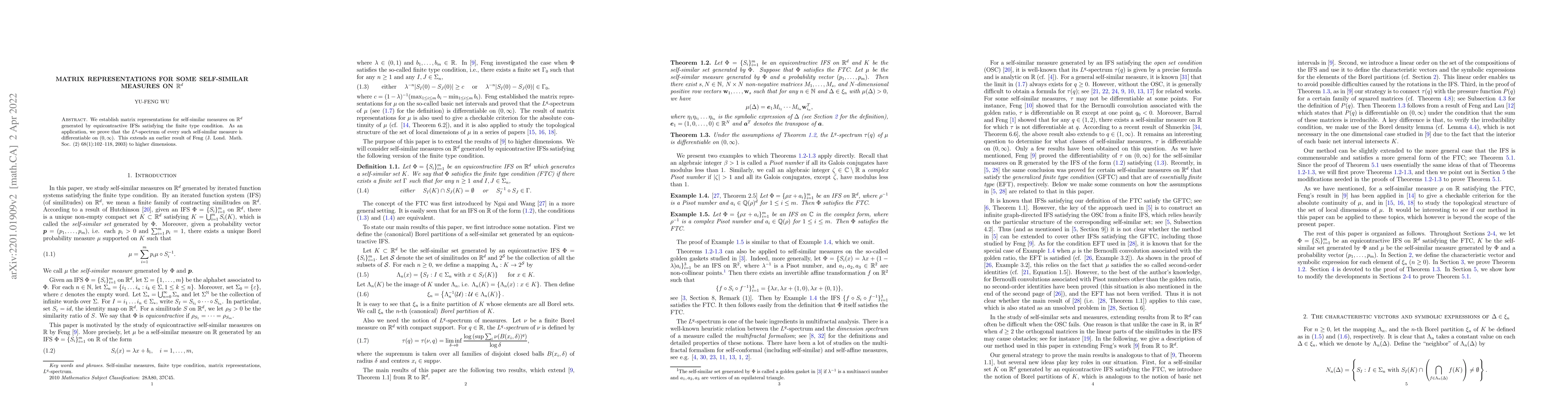 Thumbnail for Matrix representations for some self-similar measures on
  $\mathbb{R}^{d}$