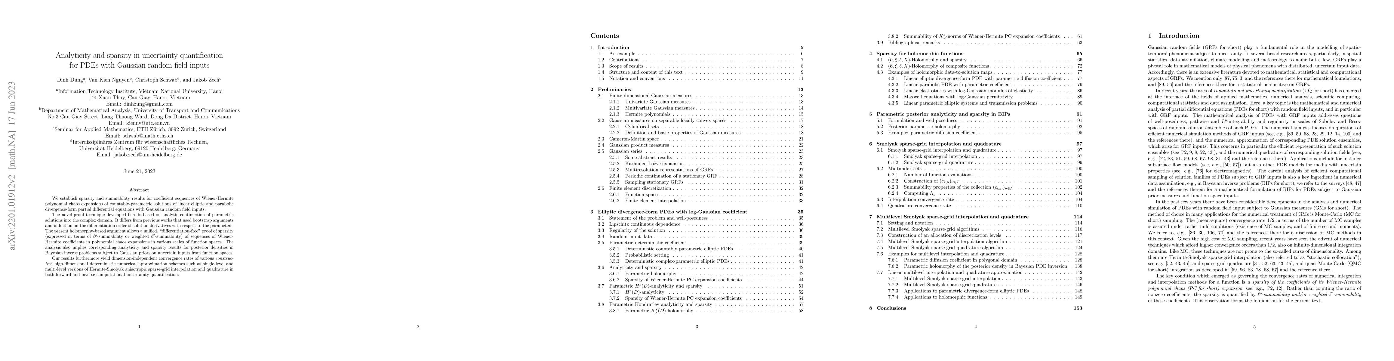 Thumbnail for Analyticity and sparsity in uncertainty quantification for PDEs with
  Gaussian random field inputs