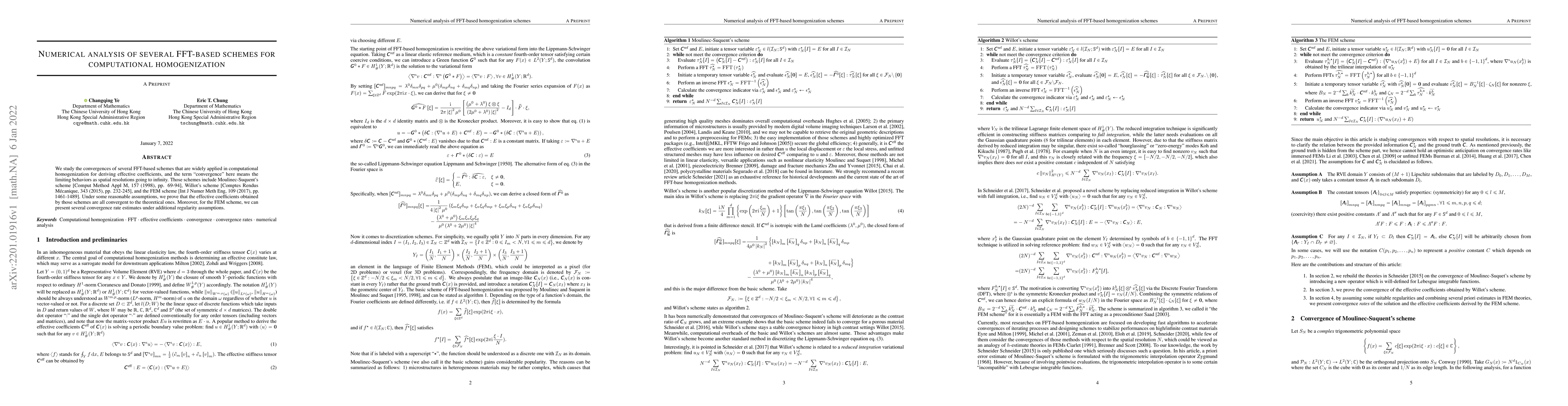 Thumbnail for Numerical analysis of several FFT-based schemes for computational
  homogenization